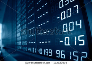 Display of Stock market quotes in China. - stock photo