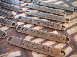 Quote Pendants-Word Pendants-Inspirational Word Charms-Connectors ...