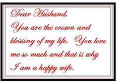 Husband Love Quotes: Dear Husband, you are the crown and blessing of ...