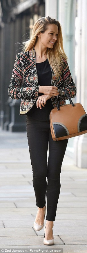 Petra Nemcova teams her all-black ensemble with an embellished cropped ...