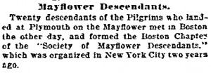 Mayflower Descendants, Daily Inter Ocean newspaper article 14 April ...