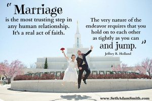 Best quote on marriage ever. Love the Bountiful temple in the back :)