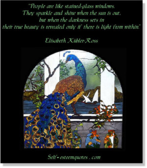 Quote about self-esteem and a stained glass window. By Elisabeth ...