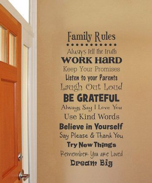Whimsical Family Rules Wall Quote