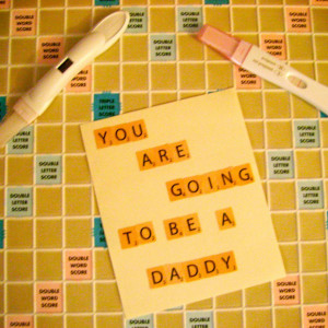 Pregnancy Announcement with Scrabble