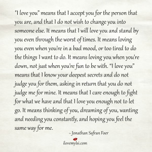 love you” means that I accept you