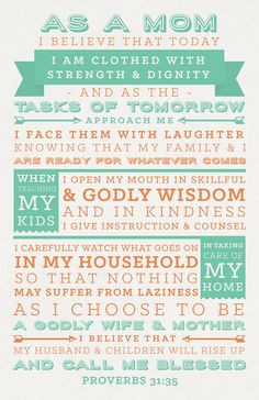 Mother's Day Women's Ministry Proverbs 31 quotes design typography ...
