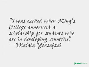 ... excited when King 39 s College announced a scholarship for students