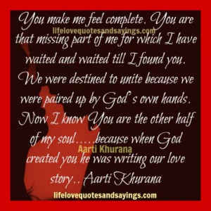 You Make Me Feel Complete..