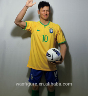 silicone statue of world famous football player neymar wax figure