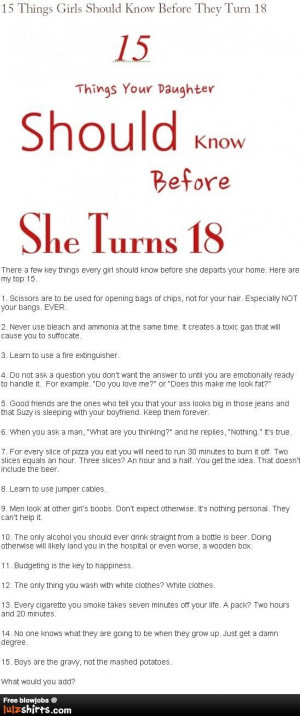 15 Things YOur Daughter Needs to Know Before She Turns 18