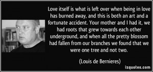 Love itself is what is left over when being in love has burned away ...