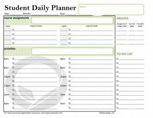 daily planner this is a single page daily this planner focuses on the ...