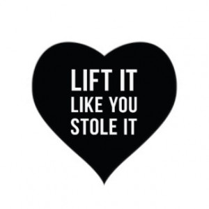 Weightlifting Gym Quote Lift It Black White Heart Stickers
