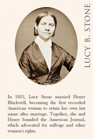 In 1855, Lucy Stone married Henry Blackwell, becoming the first ...