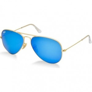Ban › Ray Ban Classic Aviator Sunglasses in Matte Gold Blue Mirror ...