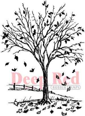 Cling Stamp featuring fall leaves. Deep Red stamps are made of a blend ...