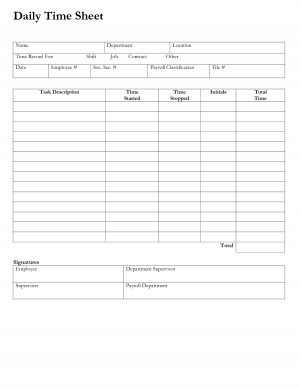 Daily Time sheet | Report | Sample | Word document format | Excel ...