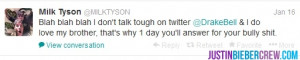 Justin himself did not respond to Drake’s tweets but his best buddy ...