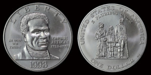 Crispus Attucks Silver Dollar Coin issued in 1998.