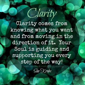 Tuesday's healing word clarity.. balancedwomensblog.com