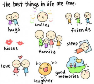 best things, cute, family, friends, good, hug, kiss, laughter, life ...