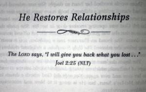 will restore the years that the locust has eaten and I will bring ...