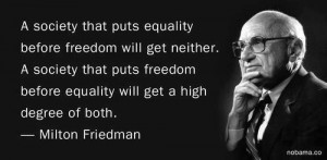 Milton Friedman on Equality and Freedom