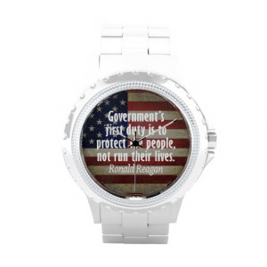 Ronald Reagan Quote on Duty of Government Wrist Watch