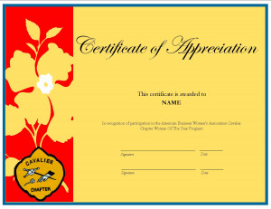 Appreciation Certificate sample