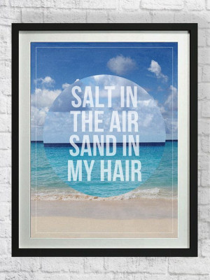 Beach Quote Typography Art Poster Ocean Printable by pikselmatic,