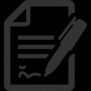 business contract document education file pen signature icon