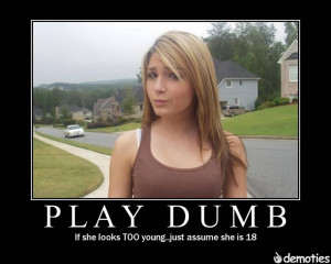 Play Dumb Demotivational poster Play Dumb Demotivational poster