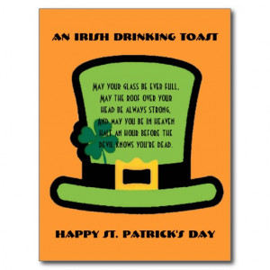Funny Irish Drinking Sayings Irish drinking toast postcards