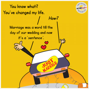 ... for this image include: newly weds, funny, marriage, men and quote
