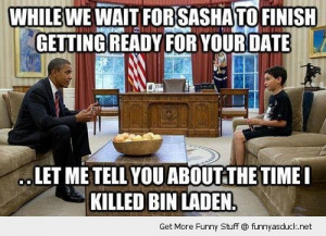 date obama president white house sasha boy killed bin laden funny ...
