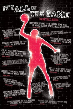 ITS ALL IN THE GAME Famous Basketball Quotations Poster - 17 Quotes on ...
