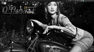 Classy woman on Indian Motorcycle black white , by speedracker