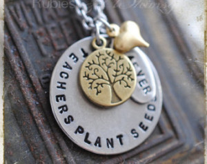 Teachers Plant Seeds Necklace - Gift For teacher, Mothers Day, Teacher ...
