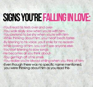 SIGNS YOU'RE FALLING IN LOVE :)