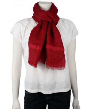 Love Quotes Italian Linen/Lurex Scarf with Eyelash Fringe (Beaujolais)