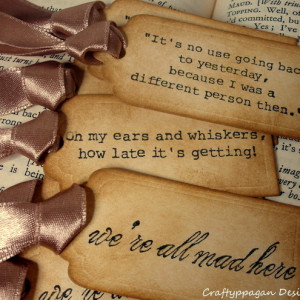 Alice in Wonderland Quote Gift Tags- 9 Luxury Stamped Tags in ...