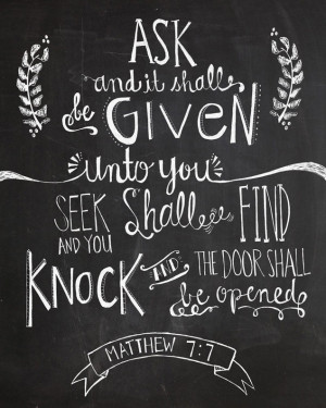 ... , Chalkboards Bible Quotes, Matthew 7 7, Matthew 77, Prayer Quotes