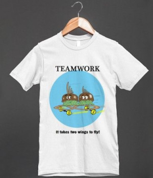 TEAMWORK CARTOON QUOTE T-shirt. ONE CARTOON IS WORTH A THOUSAND WORDS ...