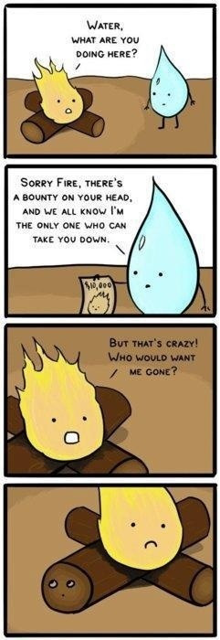 Funny Water Fire Bounty Cartoon Joke Picture