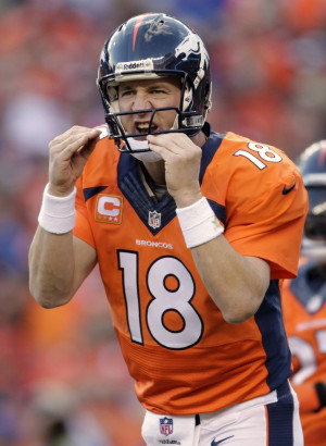 Denver Broncos quarterback Peyton Manning is on pace to shatter Tom ...