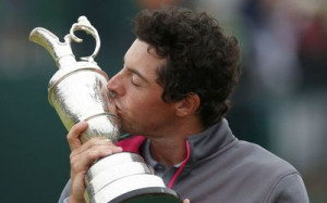 CHAMPION: Rory McIlroy kisses the Claret Jug after winning the British ...