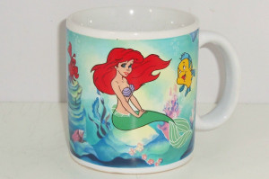 Disney Little Mermaid Ariel Flounder Sabastian Coffee Mug Cup Princess ...