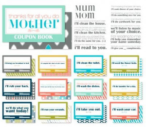 make a mother's day gift customizable coupon book, digital template ...