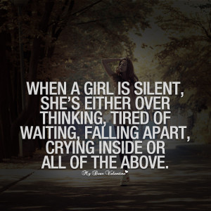 Girlfriend Quotes - When a girl is silent